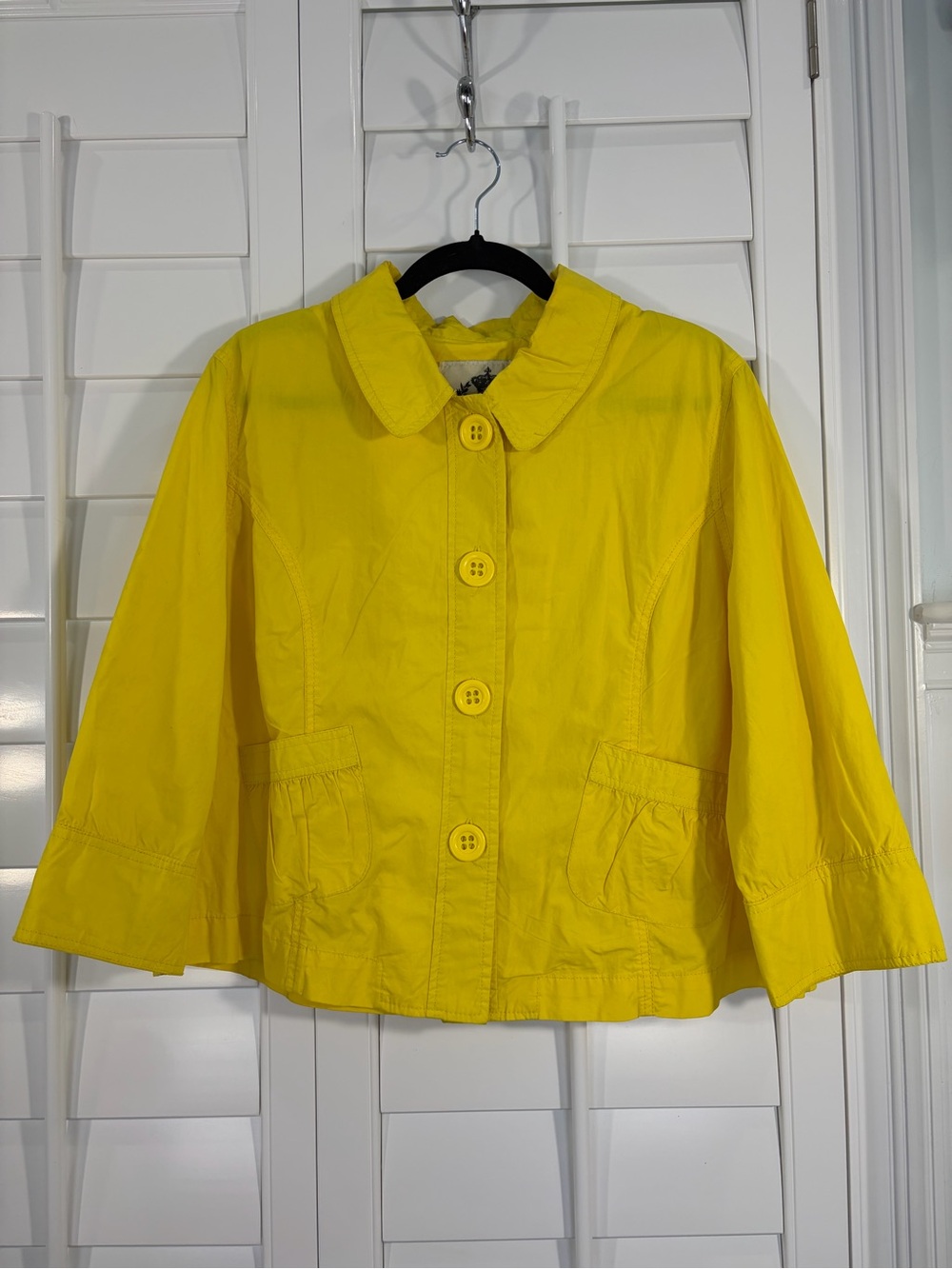 BB Dakota Sunny Yellow 100% Cotton Cropped Jacket (XL)